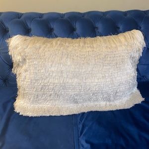 Celebrity Home white tassel rectangle pillow